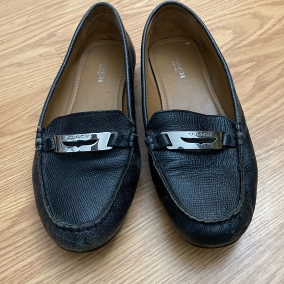 COACH Black Women Loafers Size 7B - Picture 1 of 7